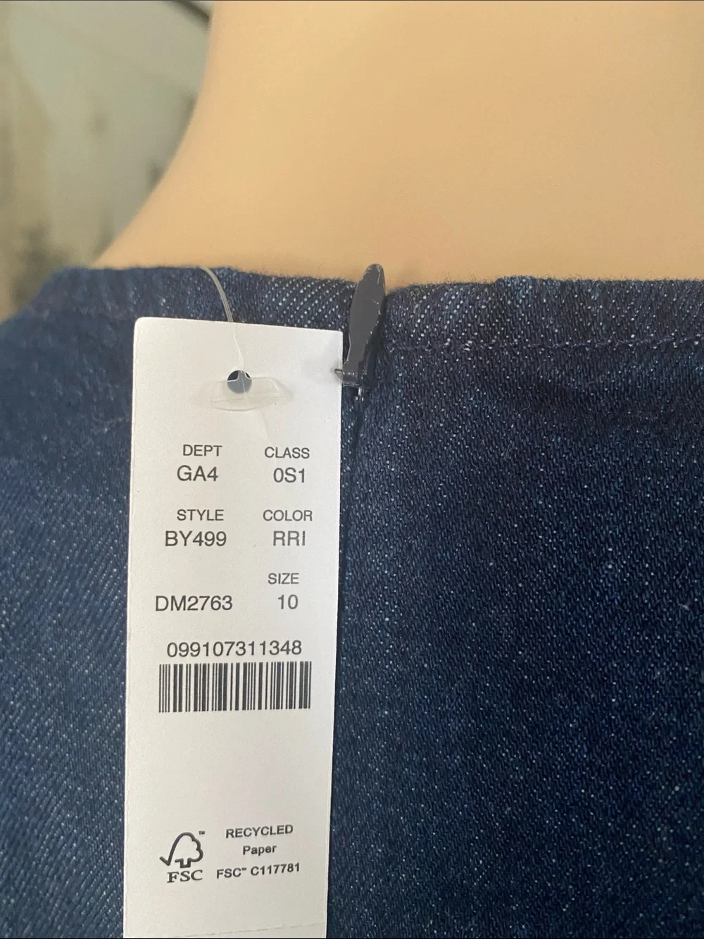 J. Crew Navy Denim Sleeveless Mini Dress gb3